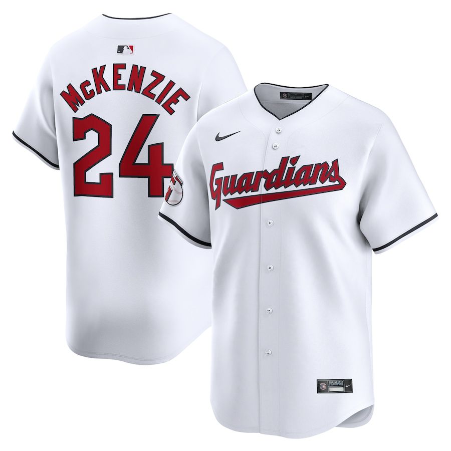 Men Cleveland Guardians #24 Triston McKenzie Nike White Home Limited Player MLB Jersey